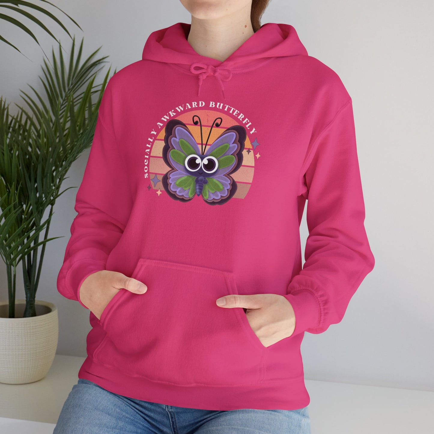 Socially Awkward Butterfly Hoodie, Introvert Gift, Funny Sweatshirt, Shy Personality, Humor Jumper, Anti Social Shirt
