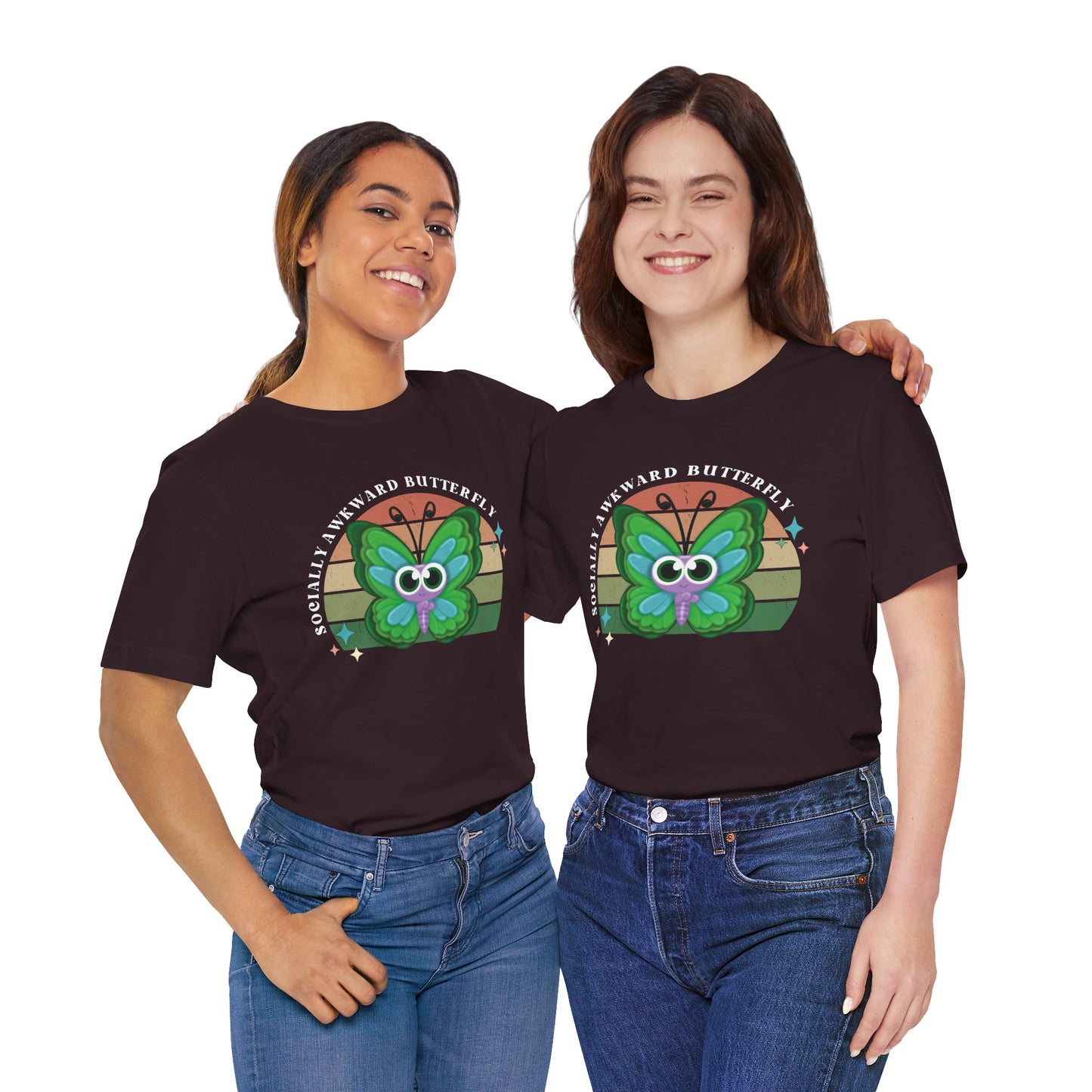 Socially Awkward Butterfly Unisex Tee, Introvert Meme Shirt, Funny Graphic Tee, Sarcastic T-Shirt, Humorous Top, Hilarious Quote Tee