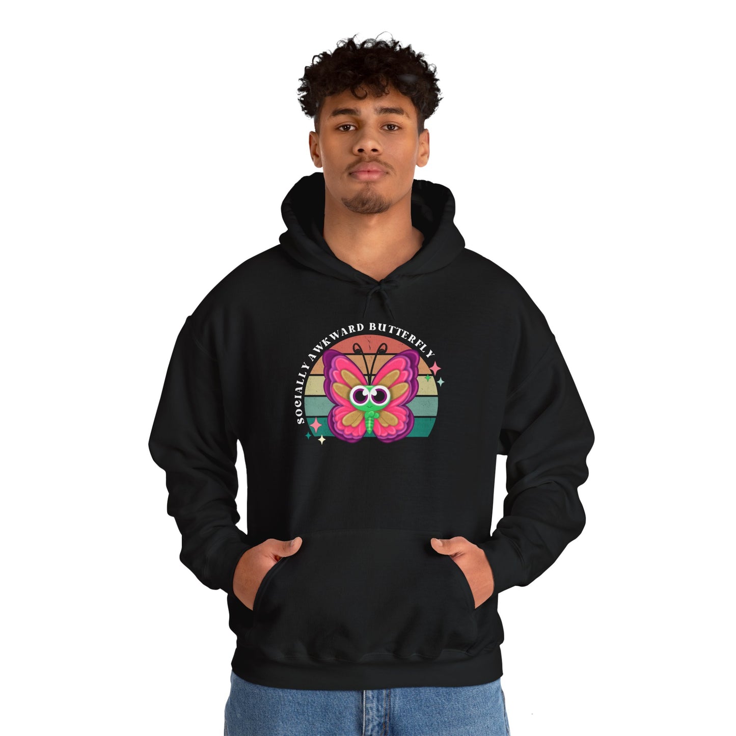 Socially Awkward Butterfly Hoodie, Introvert Gift, Funny Sweatshirt, Shy Personality, Humor Jumper, Anti Social Shirt