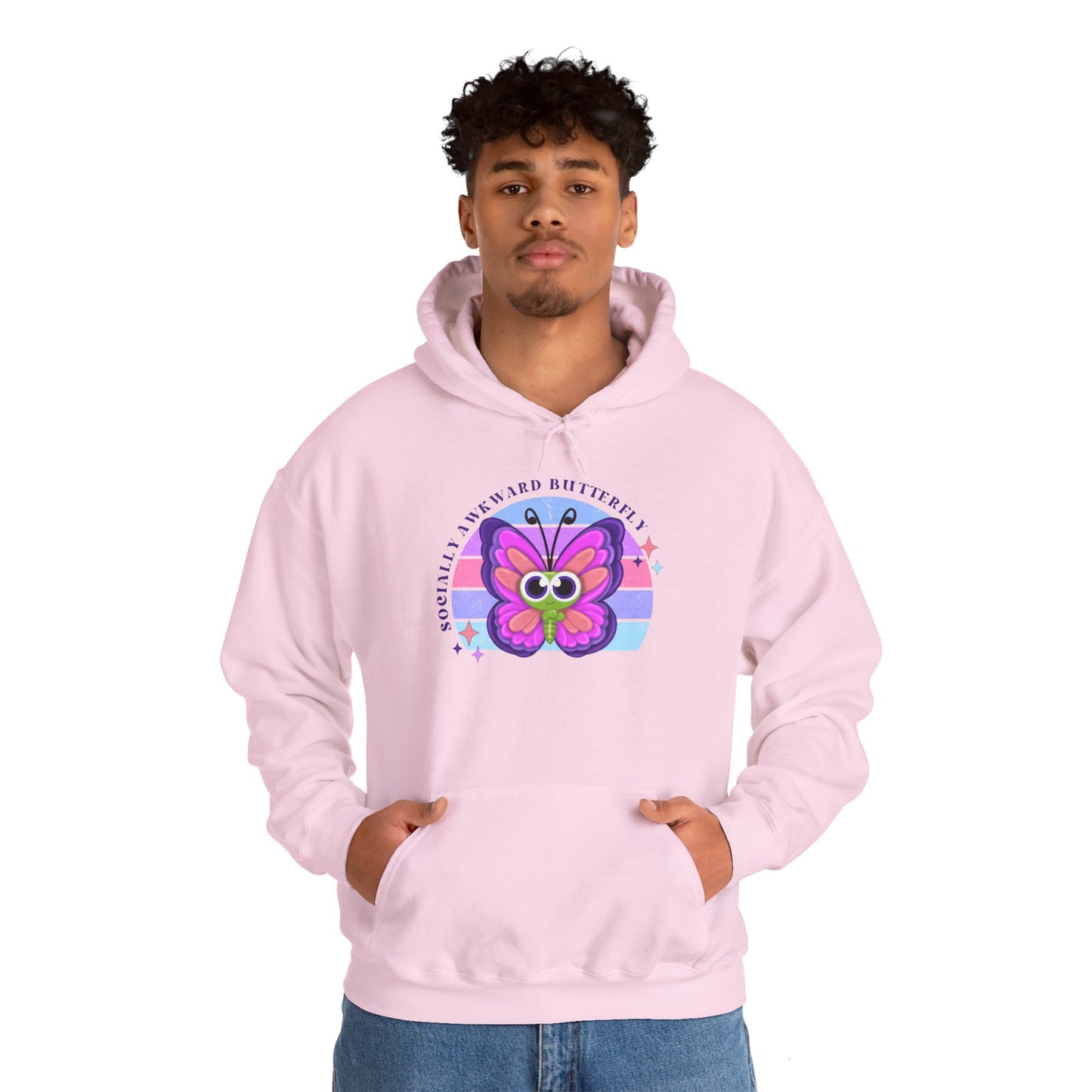 Socially Awkward Butterfly Hoodie, Introvert Gift, Funny Sweatshirt, Shy Personality, Humor Jumper, Anti Social Shirt