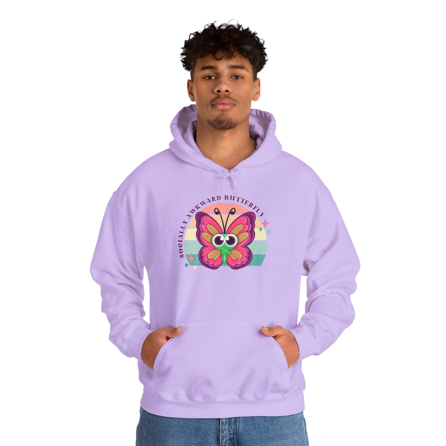 Socially Awkward Butterfly Hoodie, Introvert Gift, Funny Sweatshirt, Shy Personality, Humor Jumper, Anti Social Shirt