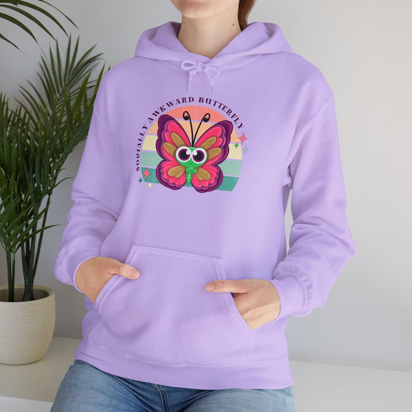 Socially Awkward Butterfly Hoodie, Introvert Gift, Funny Sweatshirt, Shy Personality, Humor Jumper, Anti Social Shirt