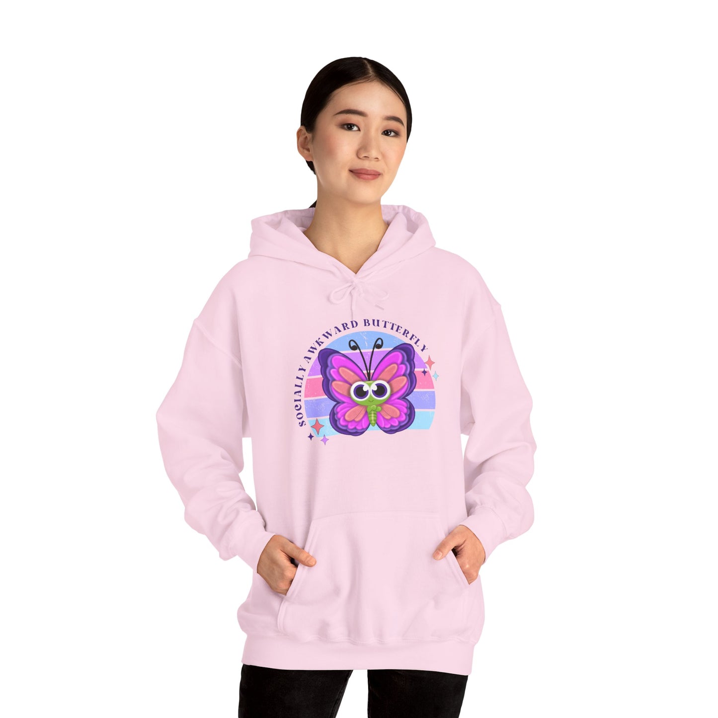 Socially Awkward Butterfly Hoodie, Introvert Gift, Funny Sweatshirt, Shy Personality, Humor Jumper, Anti Social Shirt