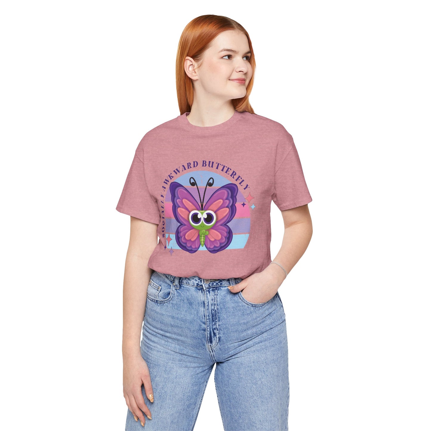 Socially Awkward Butterfly Unisex Tee, Introvert Meme Shirt, Funny Graphic Tee, Sarcastic T-Shirt, Humorous Top, Hilarious Quote Tee