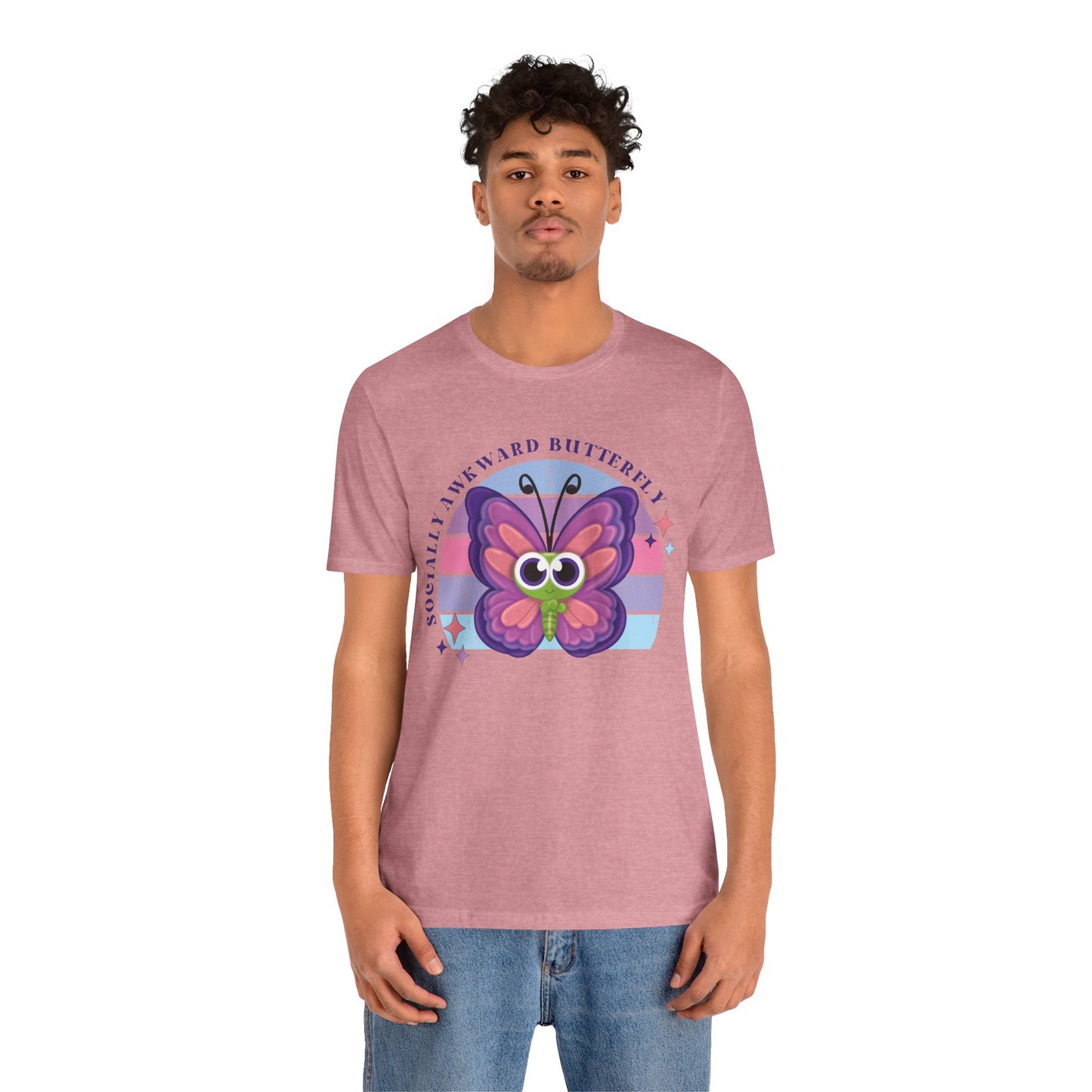 Socially Awkward Butterfly Unisex Tee, Introvert Meme Shirt, Funny Graphic Tee, Sarcastic T-Shirt, Humorous Top, Hilarious Quote Tee