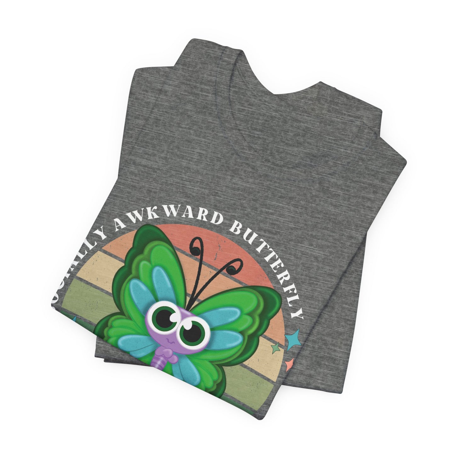 Socially Awkward Butterfly Unisex Tee, Introvert Meme Shirt, Funny Graphic Tee, Sarcastic T-Shirt, Humorous Top, Hilarious Quote Tee