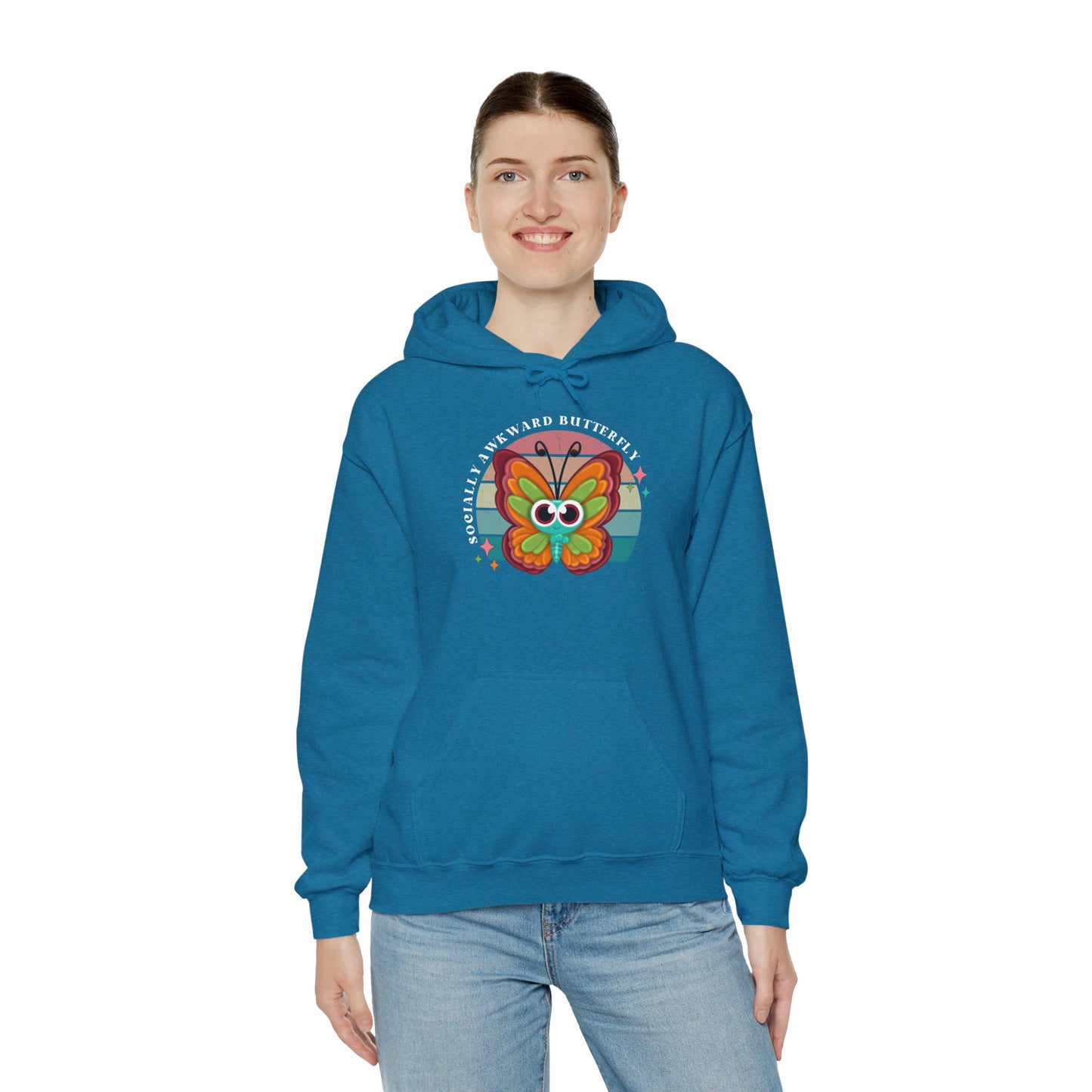 Socially Awkward Butterfly Hoodie, Introvert Gift, Funny Sweatshirt, Shy Personality, Humor Jumper, Anti Social Shirt