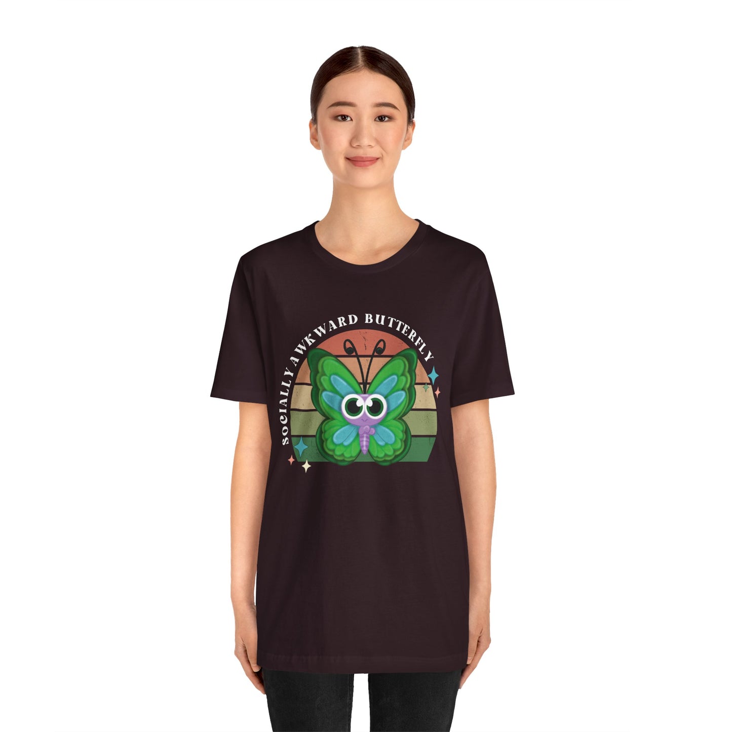 Socially Awkward Butterfly Unisex Tee, Introvert Meme Shirt, Funny Graphic Tee, Sarcastic T-Shirt, Humorous Top, Hilarious Quote Tee