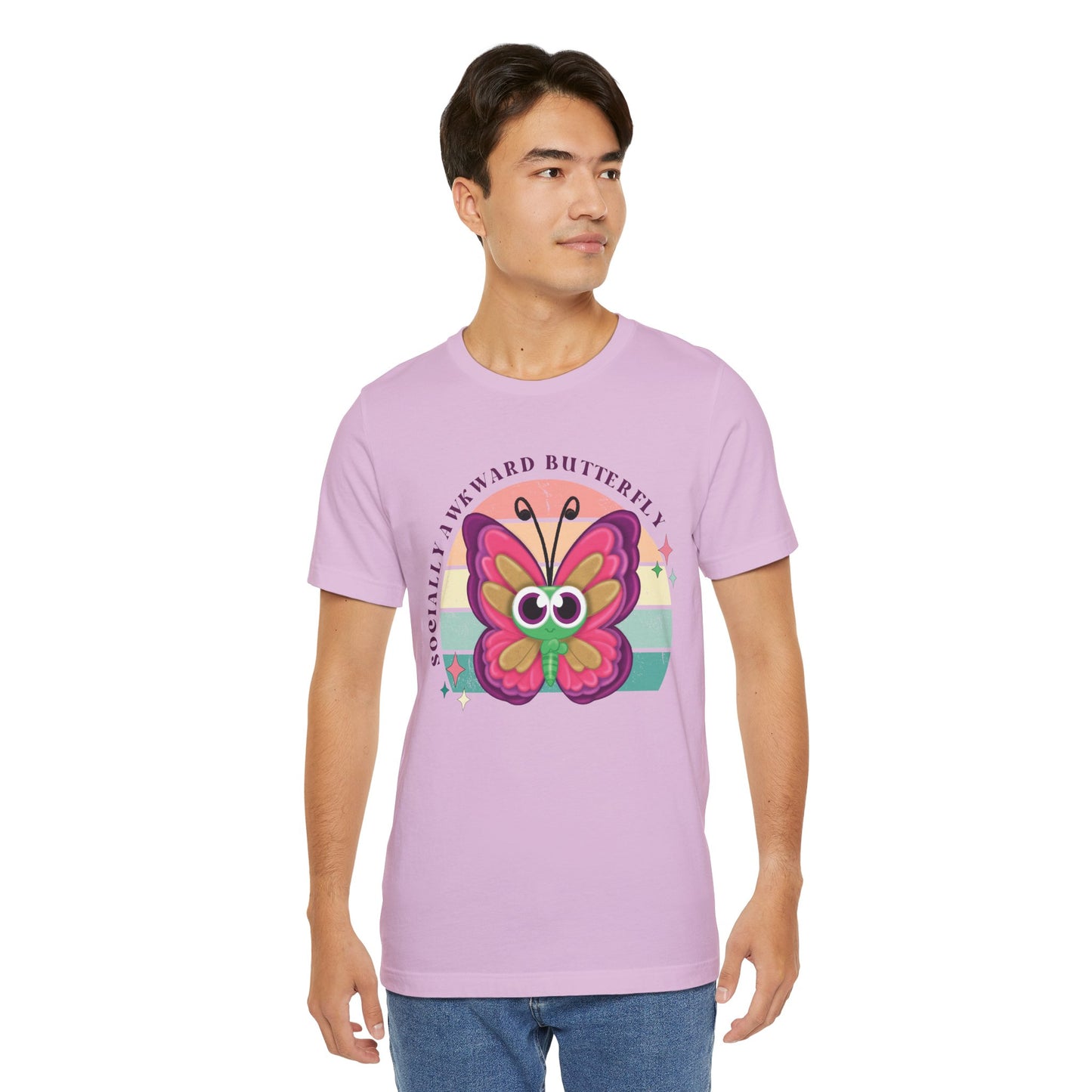 Socially Awkward Butterfly Unisex Tee, Introvert Meme Shirt, Funny Graphic Tee, Sarcastic T-Shirt, Humorous Top, Hilarious Quote Tee