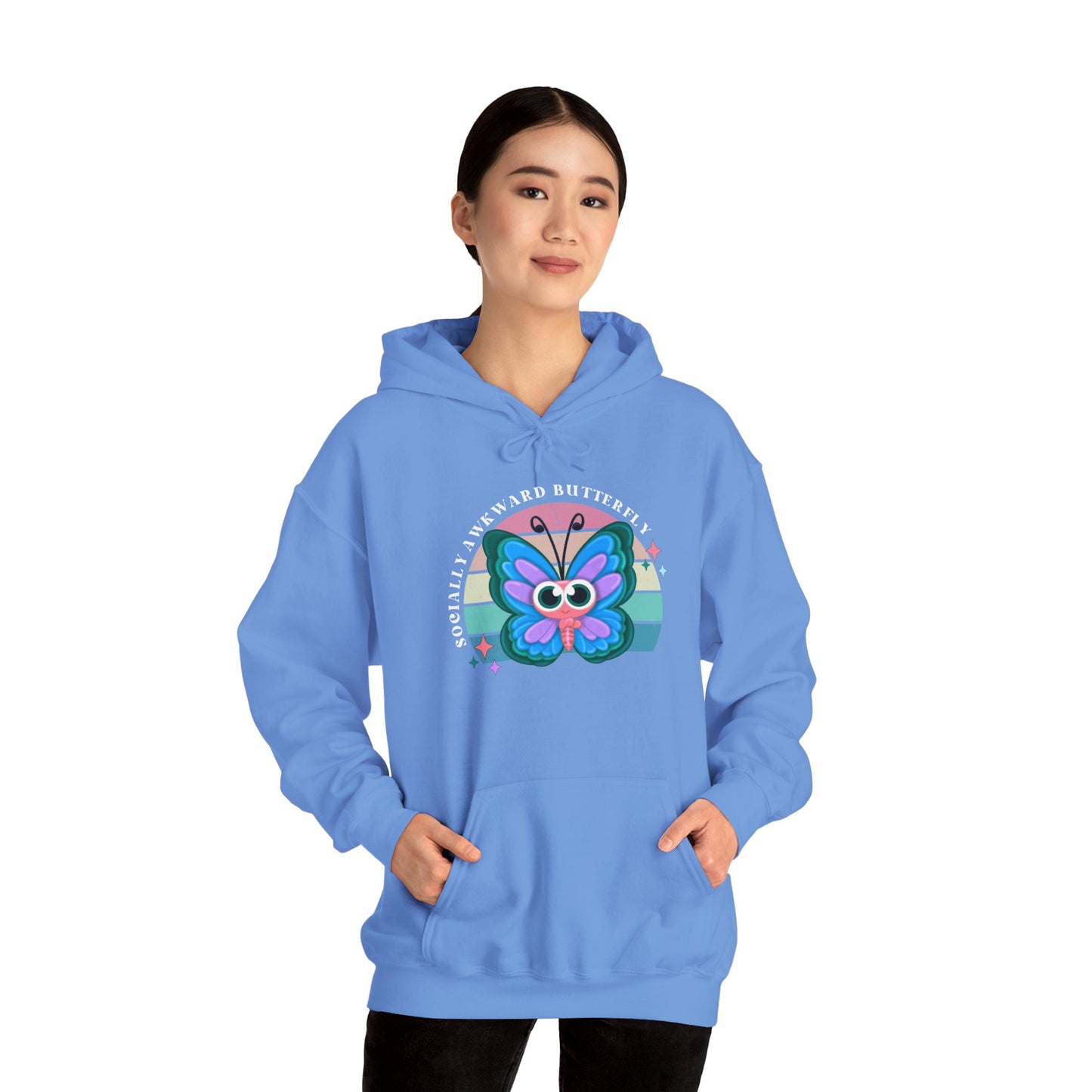 Socially Awkward Butterfly Hoodie, Introvert Gift, Funny Sweatshirt, Shy Personality, Humor Jumper, Anti Social Shirt
