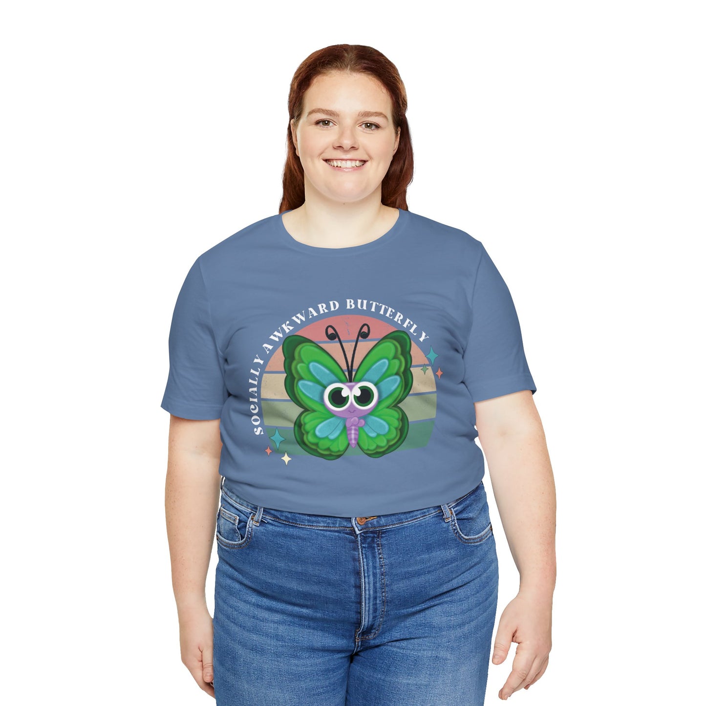 Socially Awkward Butterfly Unisex Tee, Introvert Meme Shirt, Funny Graphic Tee, Sarcastic T-Shirt, Humorous Top, Hilarious Quote Tee