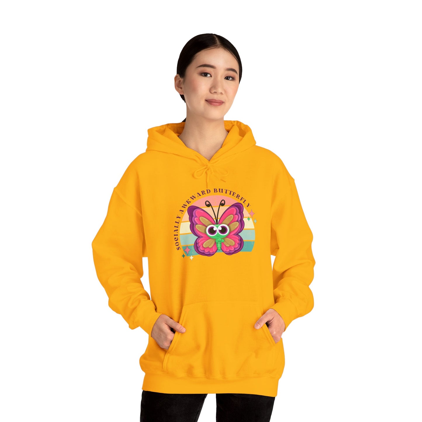 Socially Awkward Butterfly Hoodie, Introvert Gift, Funny Sweatshirt, Shy Personality, Humor Jumper, Anti Social Shirt