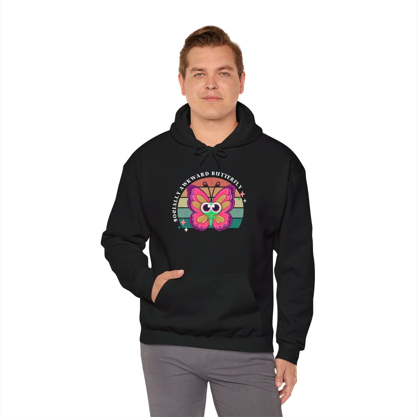 Socially Awkward Butterfly Hoodie, Introvert Gift, Funny Sweatshirt, Shy Personality, Humor Jumper, Anti Social Shirt