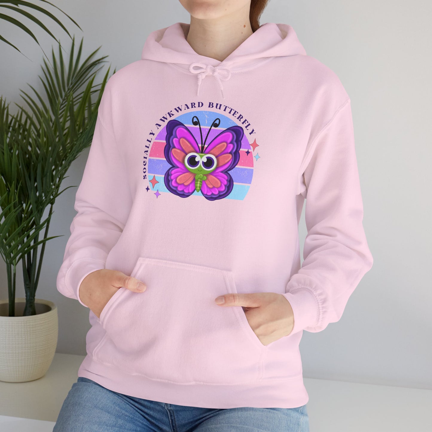 Socially Awkward Butterfly Hoodie, Introvert Gift, Funny Sweatshirt, Shy Personality, Humor Jumper, Anti Social Shirt