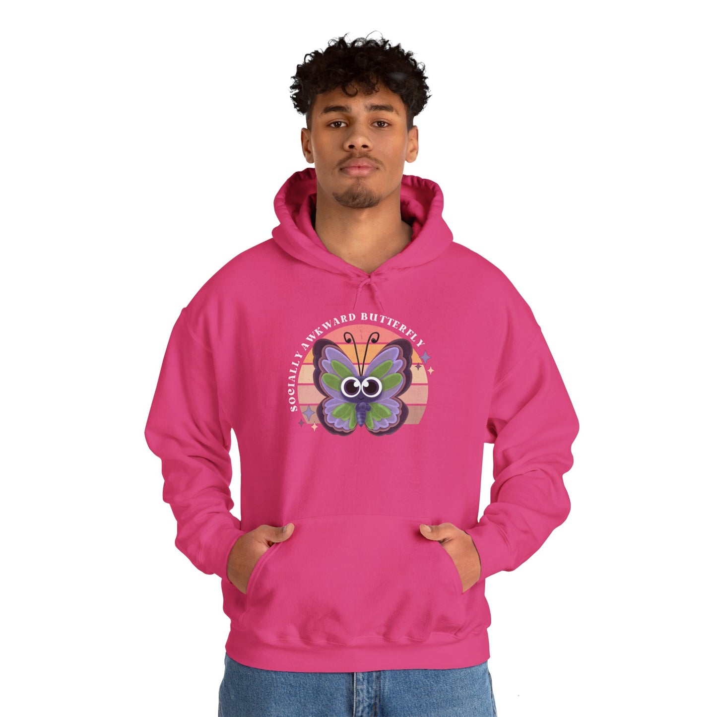Socially Awkward Butterfly Hoodie, Introvert Gift, Funny Sweatshirt, Shy Personality, Humor Jumper, Anti Social Shirt