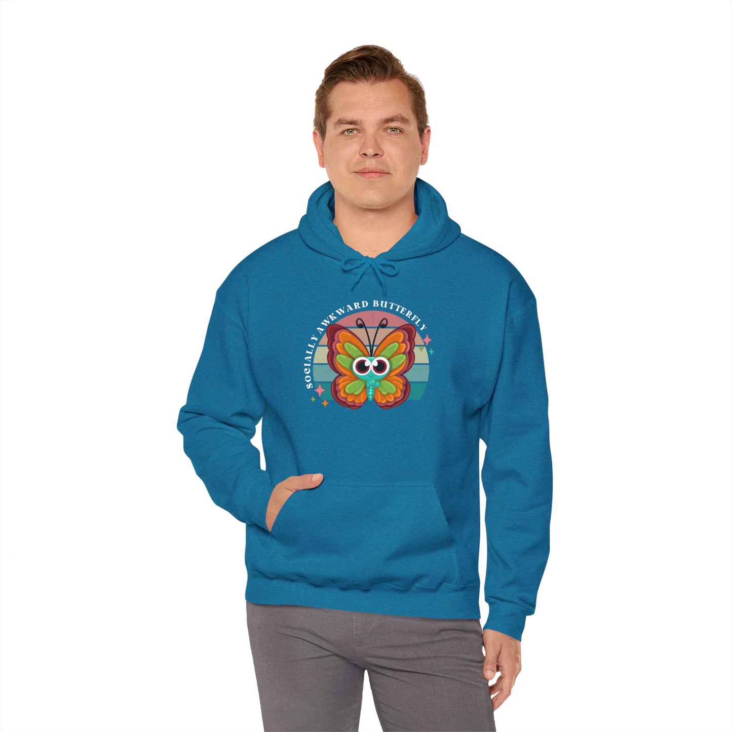 Socially Awkward Butterfly Hoodie, Introvert Gift, Funny Sweatshirt, Shy Personality, Humor Jumper, Anti Social Shirt