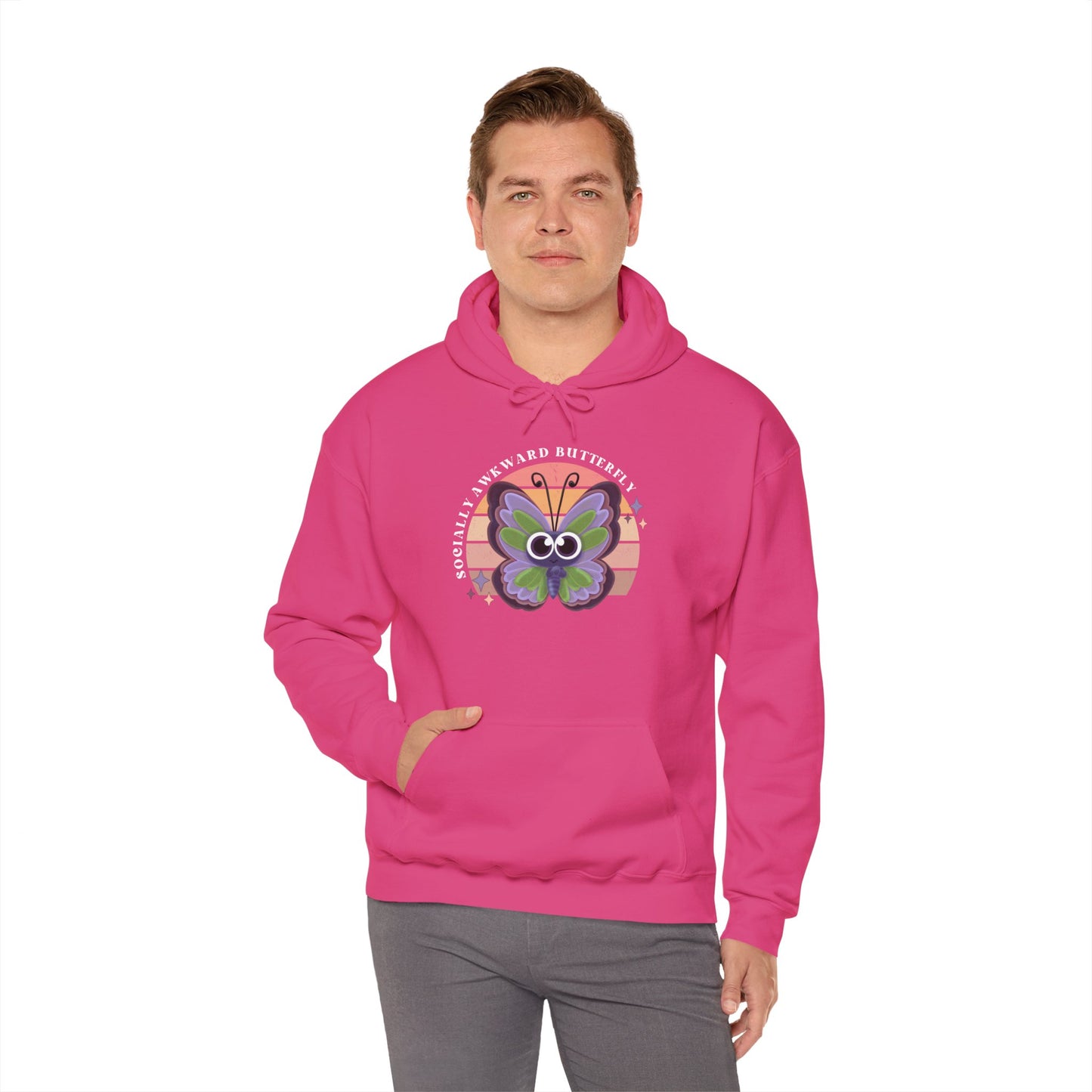 Socially Awkward Butterfly Hoodie, Introvert Gift, Funny Sweatshirt, Shy Personality, Humor Jumper, Anti Social Shirt