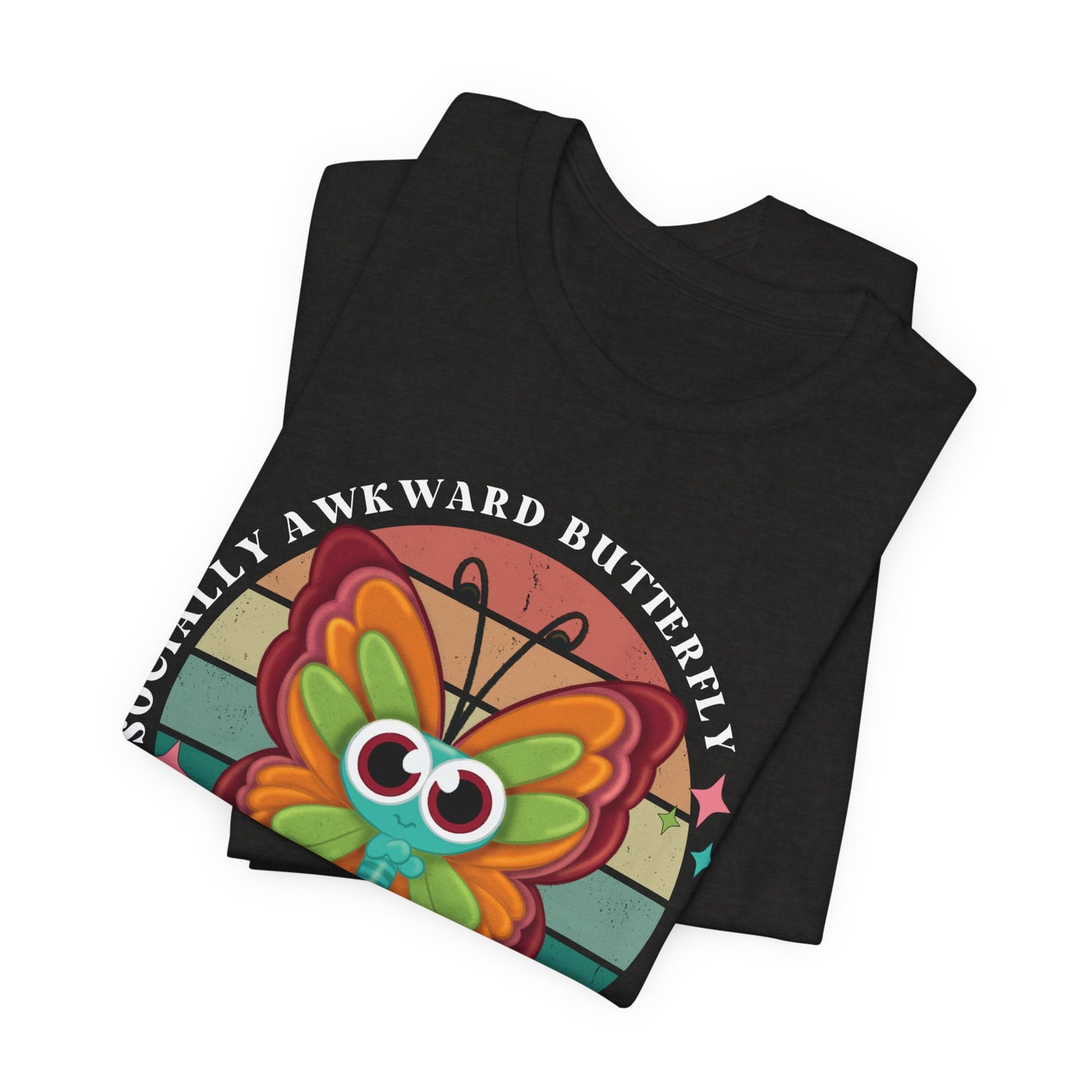 Socially Awkward Butterfly Unisex Tee, Introvert Meme Shirt, Funny Graphic Tee, Sarcastic T-Shirt, Humorous Top, Hilarious Quote Tee