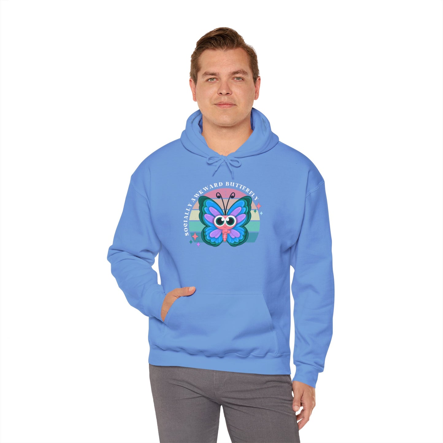 Socially Awkward Butterfly Hoodie, Introvert Gift, Funny Sweatshirt, Shy Personality, Humor Jumper, Anti Social Shirt
