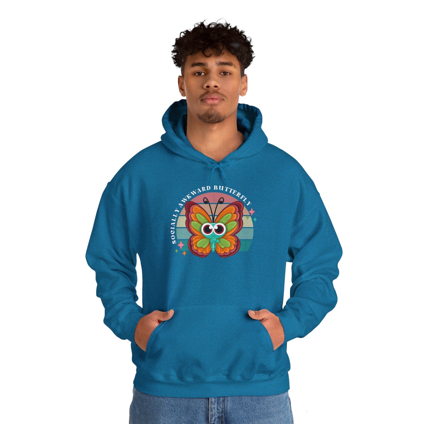 Socially Awkward Butterfly Hoodie, Introvert Gift, Funny Sweatshirt, Shy Personality, Humor Jumper, Anti Social Shirt