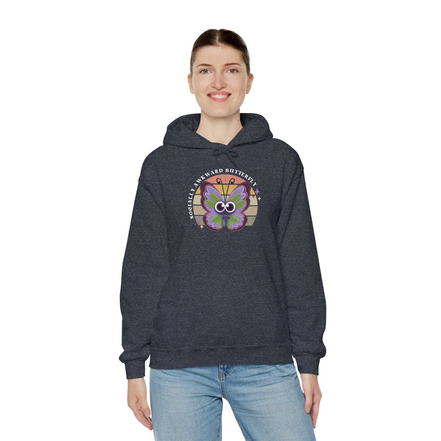 Socially Awkward Butterfly Hoodie, Introvert Gift, Funny Sweatshirt, Shy Personality, Humor Jumper, Anti Social Shirt