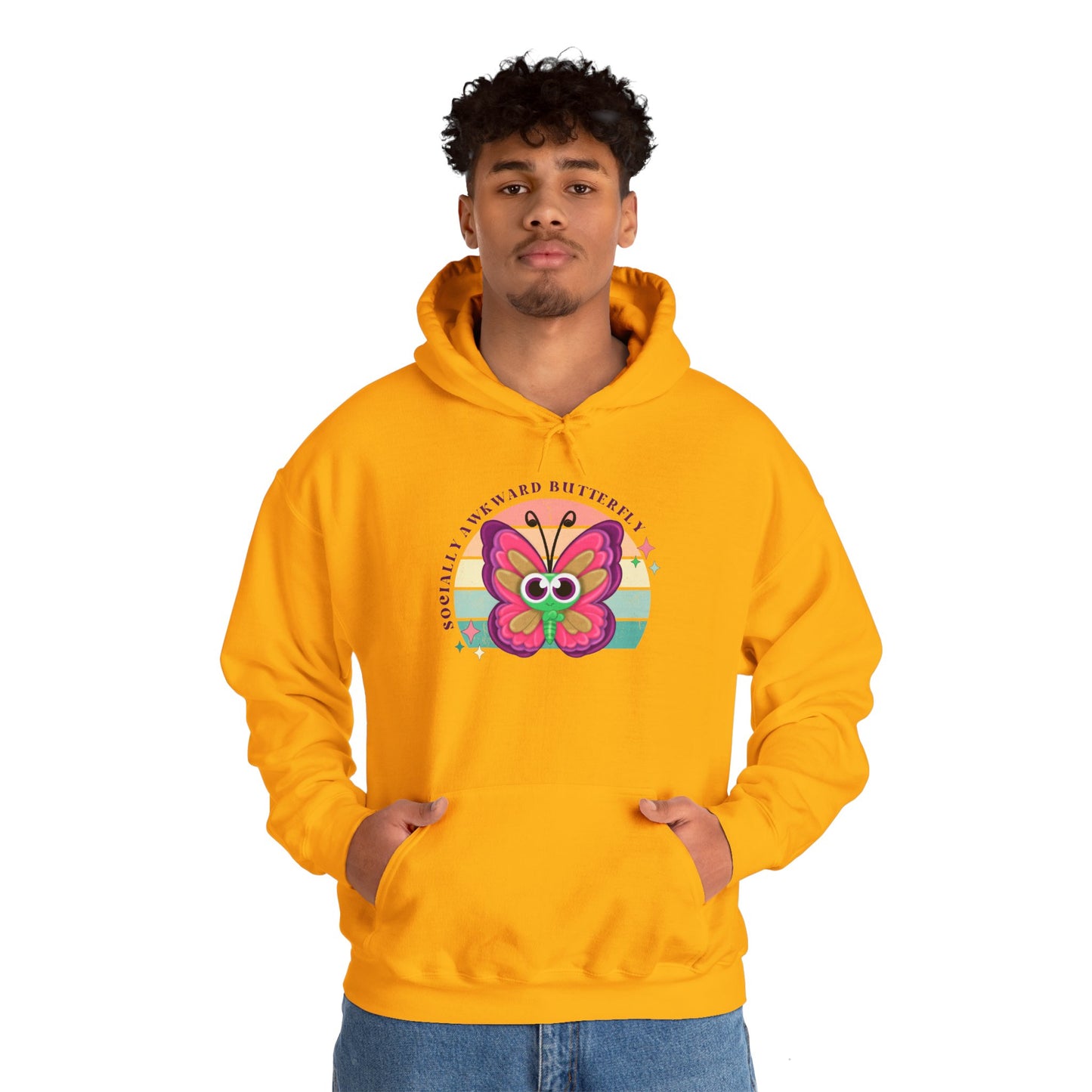 Socially Awkward Butterfly Hoodie, Introvert Gift, Funny Sweatshirt, Shy Personality, Humor Jumper, Anti Social Shirt