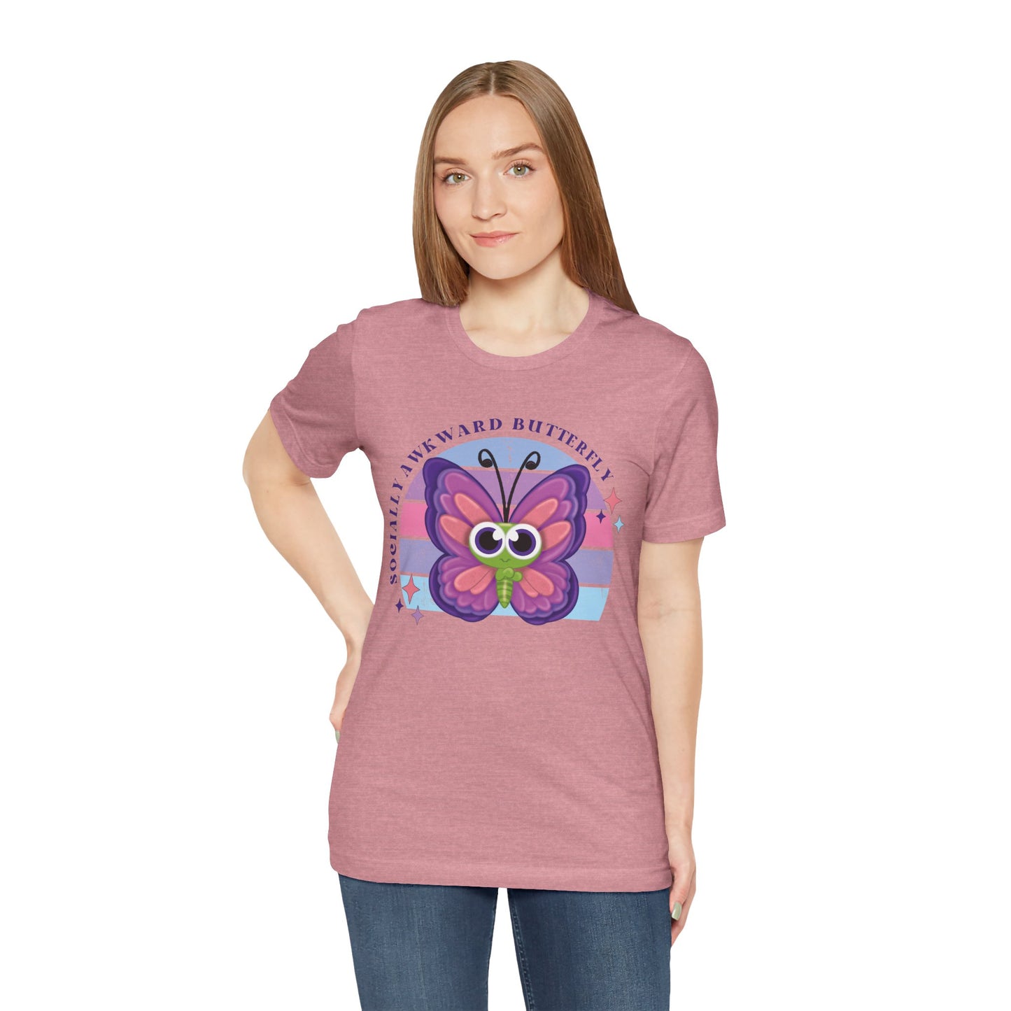 Socially Awkward Butterfly Unisex Tee, Introvert Meme Shirt, Funny Graphic Tee, Sarcastic T-Shirt, Humorous Top, Hilarious Quote Tee