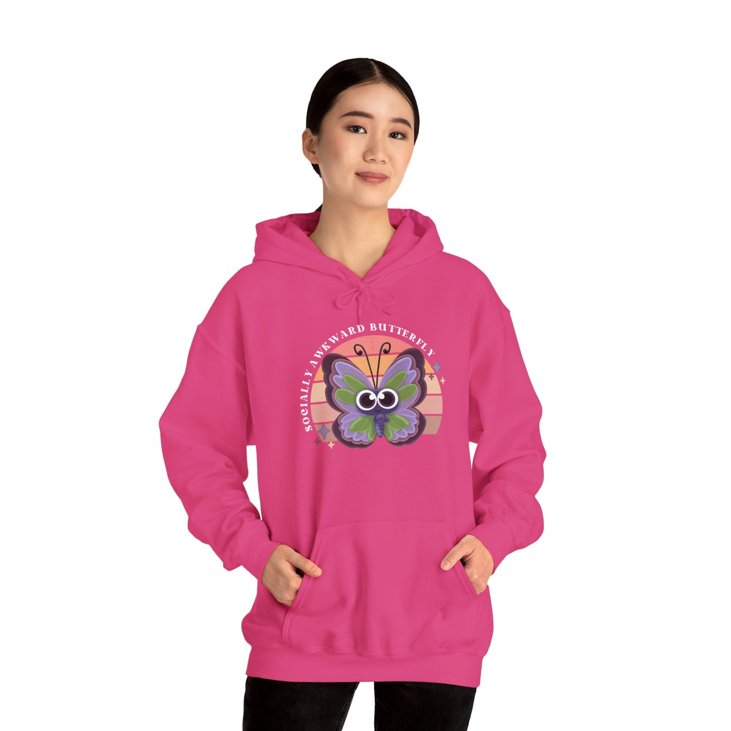 Socially Awkward Butterfly Hoodie, Introvert Gift, Funny Sweatshirt, Shy Personality, Humor Jumper, Anti Social Shirt