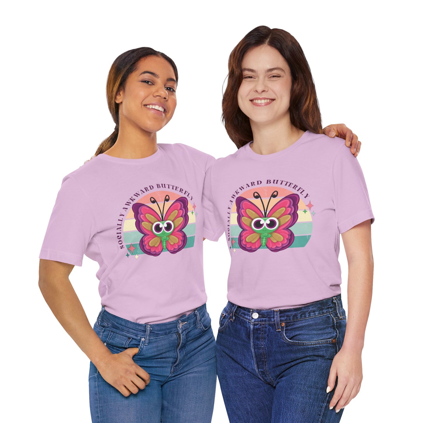 Socially Awkward Butterfly Unisex Tee, Introvert Meme Shirt, Funny Graphic Tee, Sarcastic T-Shirt, Humorous Top, Hilarious Quote Tee