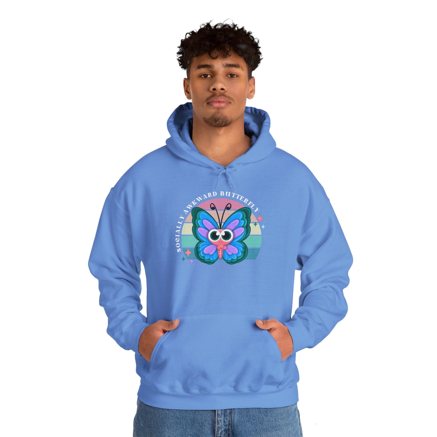 Socially Awkward Butterfly Hoodie, Introvert Gift, Funny Sweatshirt, Shy Personality, Humor Jumper, Anti Social Shirt