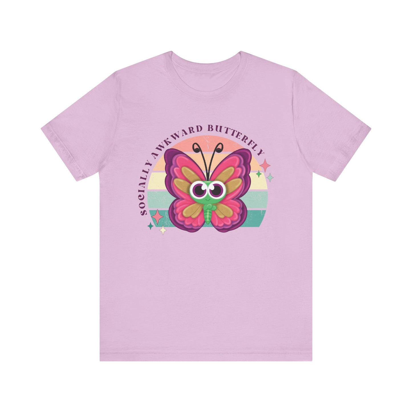 Socially Awkward Butterfly Unisex Tee, Introvert Meme Shirt, Funny Graphic Tee, Sarcastic T-Shirt, Humorous Top, Hilarious Quote Tee