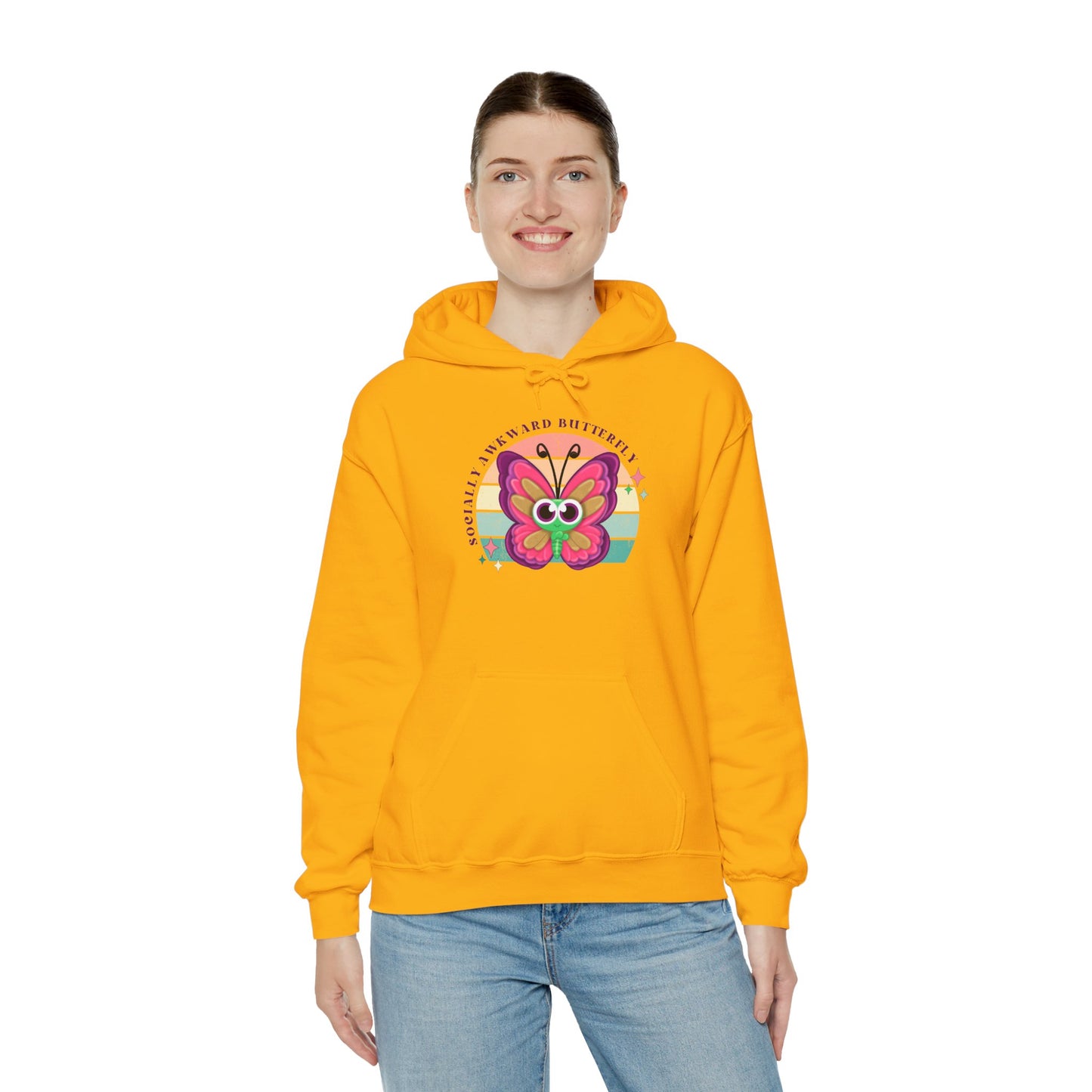 Socially Awkward Butterfly Hoodie, Introvert Gift, Funny Sweatshirt, Shy Personality, Humor Jumper, Anti Social Shirt