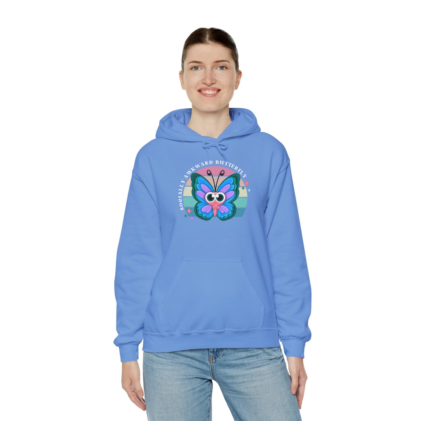 Socially Awkward Butterfly Hoodie, Introvert Gift, Funny Sweatshirt, Shy Personality, Humor Jumper, Anti Social Shirt
