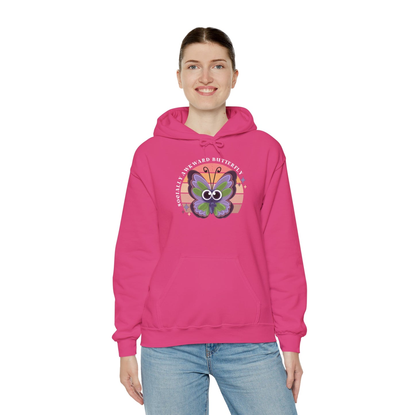 Socially Awkward Butterfly Hoodie, Introvert Gift, Funny Sweatshirt, Shy Personality, Humor Jumper, Anti Social Shirt