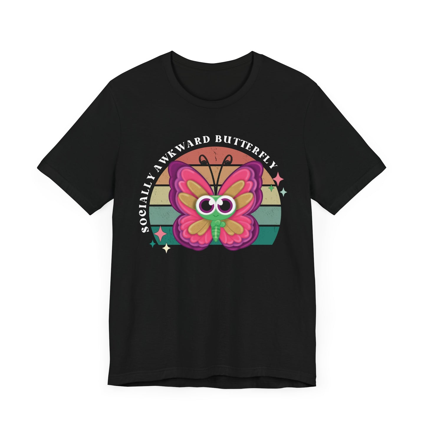 Socially Awkward Butterfly Unisex Tee, Introvert Meme Shirt, Funny Graphic Tee, Sarcastic T-Shirt, Humorous Top, Hilarious Quote Tee