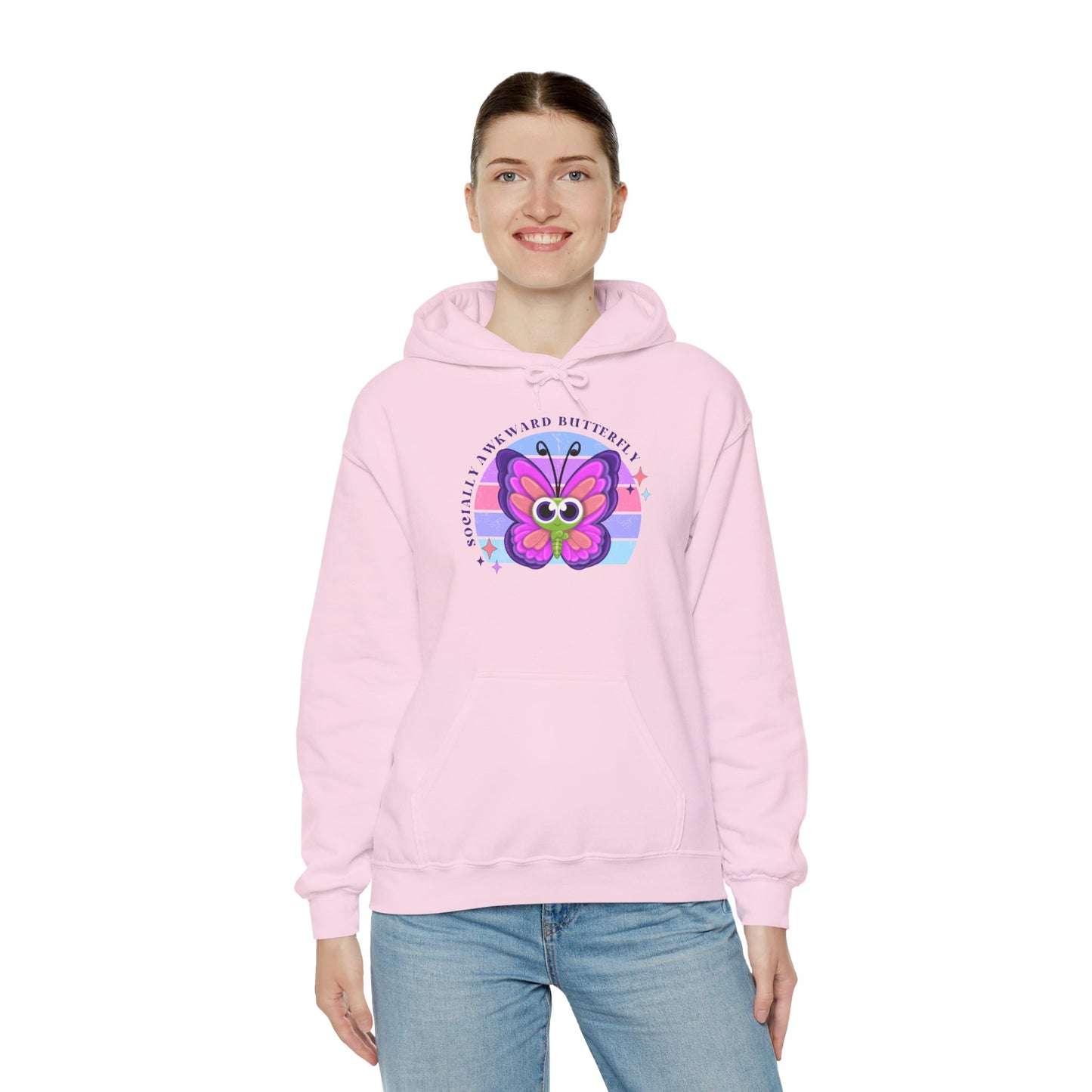 Socially Awkward Butterfly Hoodie, Introvert Gift, Funny Sweatshirt, Shy Personality, Humor Jumper, Anti Social Shirt
