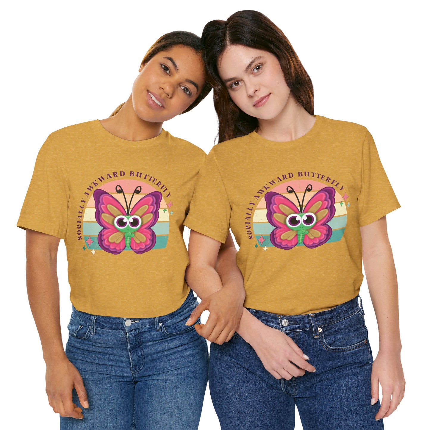 Socially Awkward Butterfly Unisex Tee, Introvert Meme Shirt, Funny Graphic Tee, Sarcastic T-Shirt, Humorous Top, Hilarious Quote Tee
