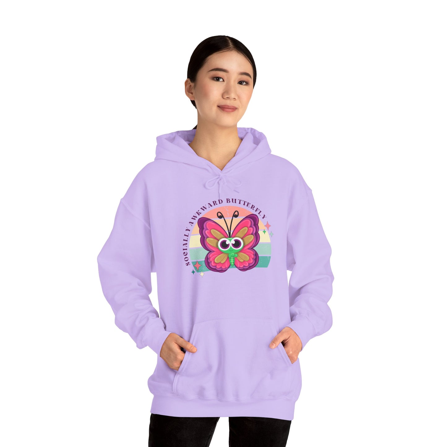 Socially Awkward Butterfly Hoodie, Introvert Gift, Funny Sweatshirt, Shy Personality, Humor Jumper, Anti Social Shirt