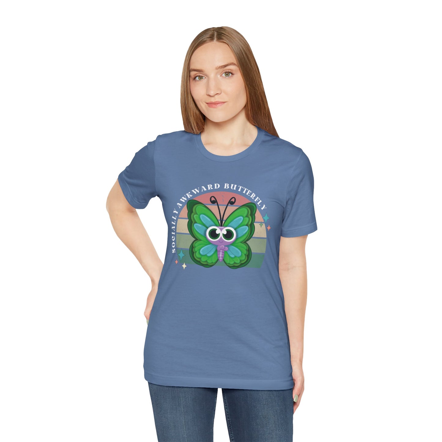 Socially Awkward Butterfly Unisex Tee, Introvert Meme Shirt, Funny Graphic Tee, Sarcastic T-Shirt, Humorous Top, Hilarious Quote Tee