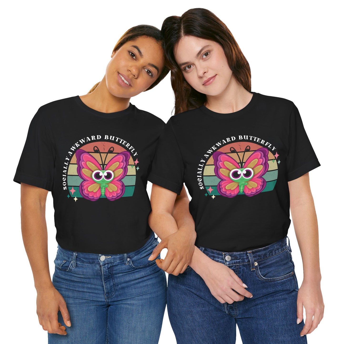 Socially Awkward Butterfly Unisex Tee, Introvert Meme Shirt, Funny Graphic Tee, Sarcastic T-Shirt, Humorous Top, Hilarious Quote Tee