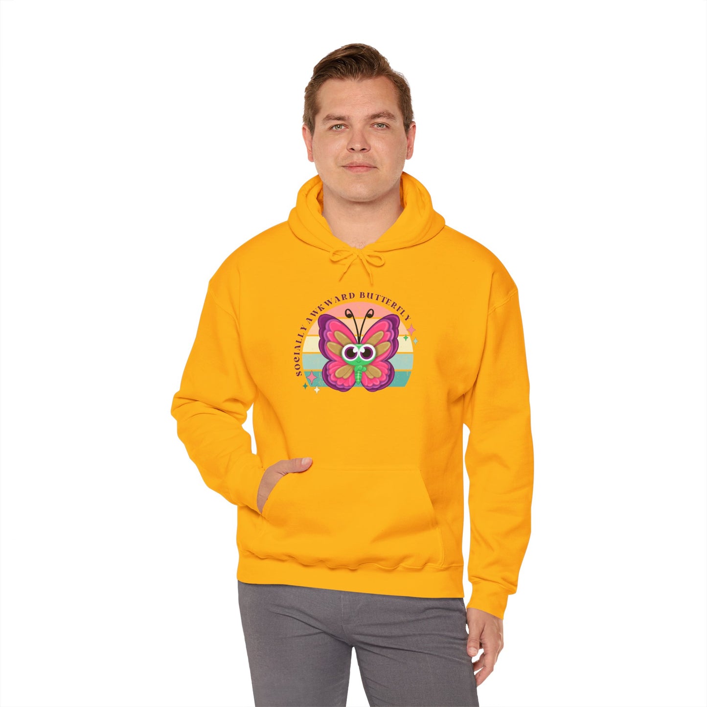 Socially Awkward Butterfly Hoodie, Introvert Gift, Funny Sweatshirt, Shy Personality, Humor Jumper, Anti Social Shirt