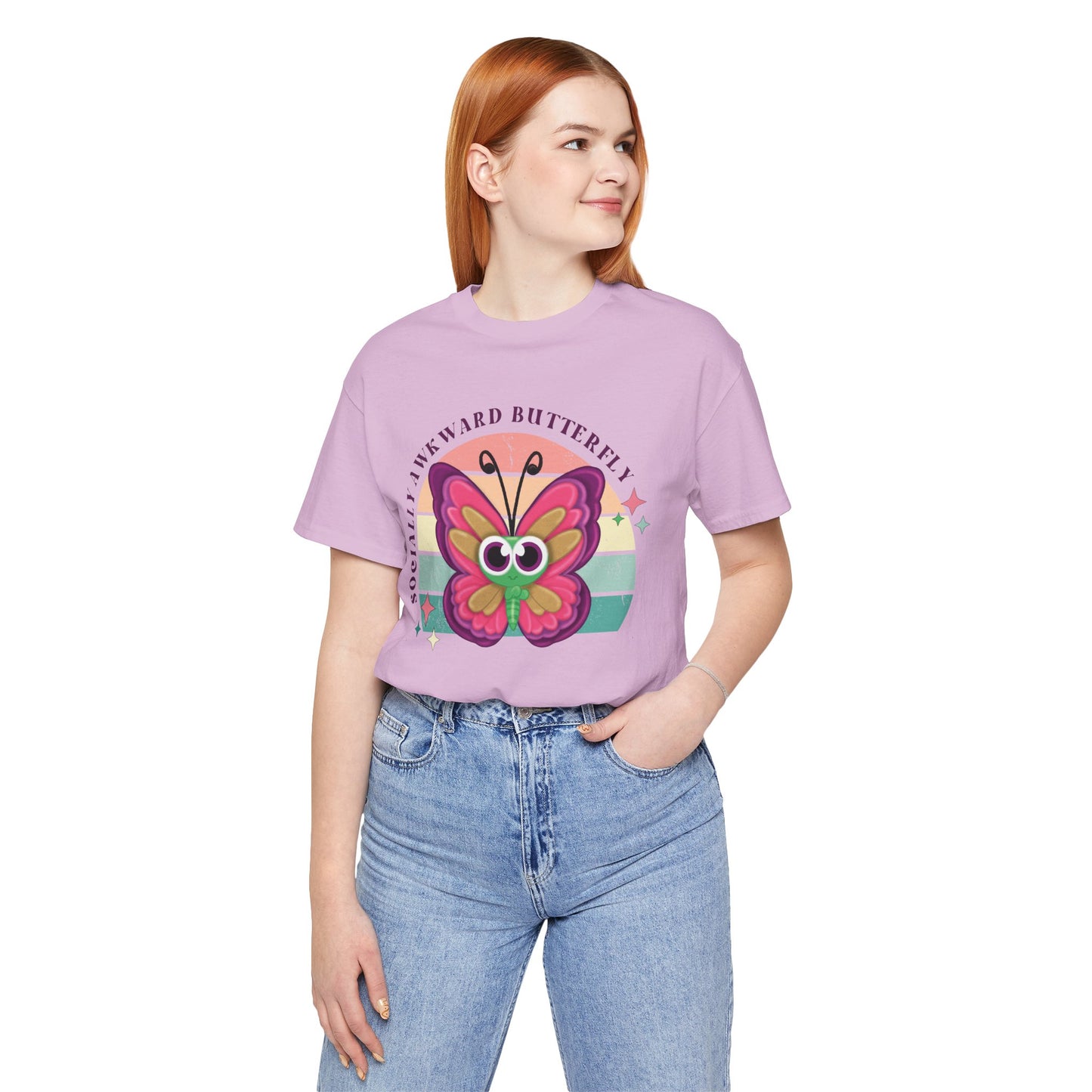 Socially Awkward Butterfly Unisex Tee, Introvert Meme Shirt, Funny Graphic Tee, Sarcastic T-Shirt, Humorous Top, Hilarious Quote Tee